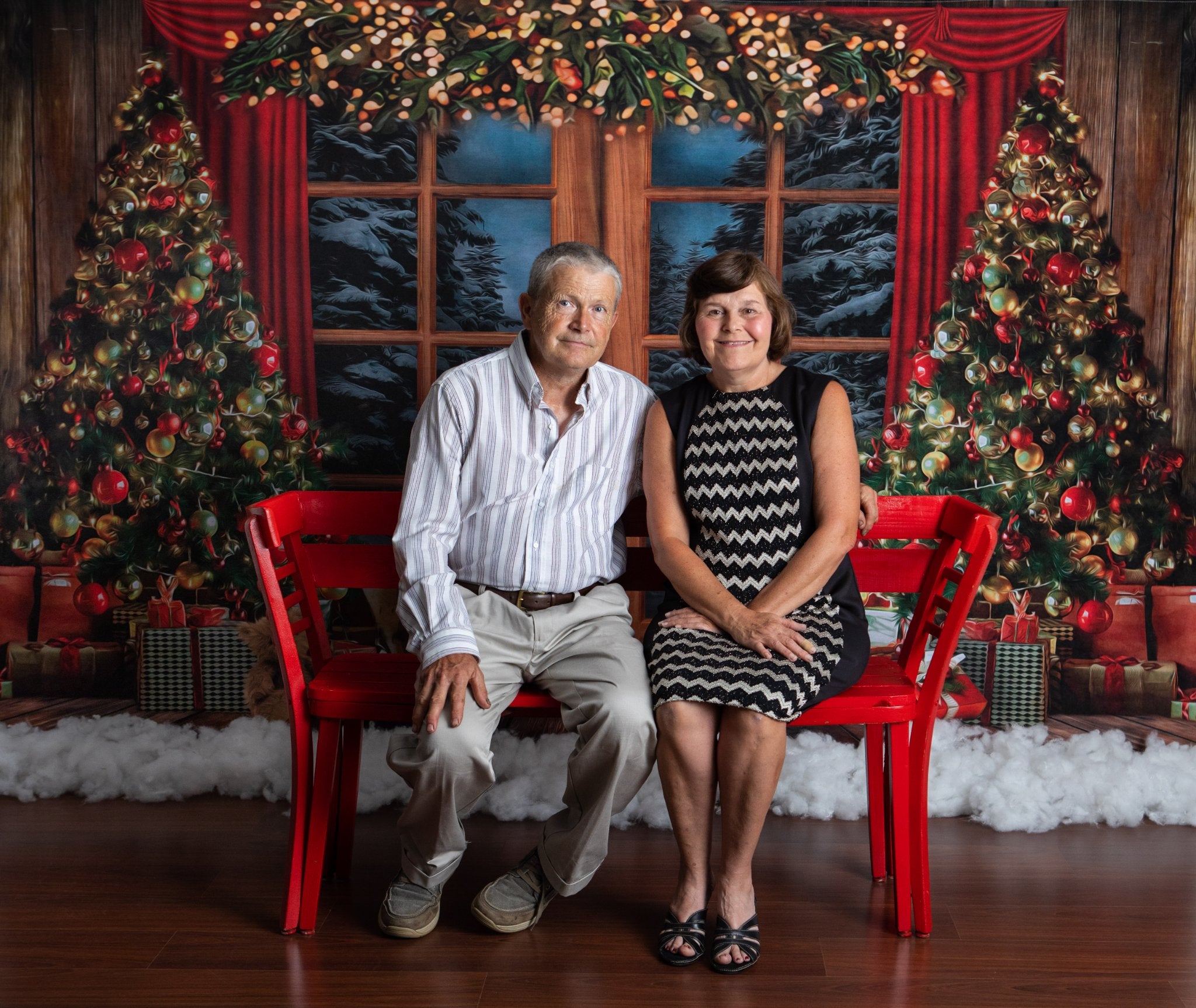 Kate Christmas Window Vintage Wood Tree Backdrop for Photography -UK