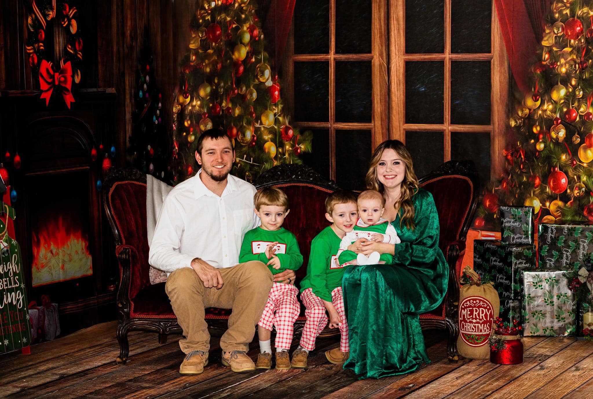 Kate Christmas Window Vintage Wood Tree Backdrop for Photography -UK