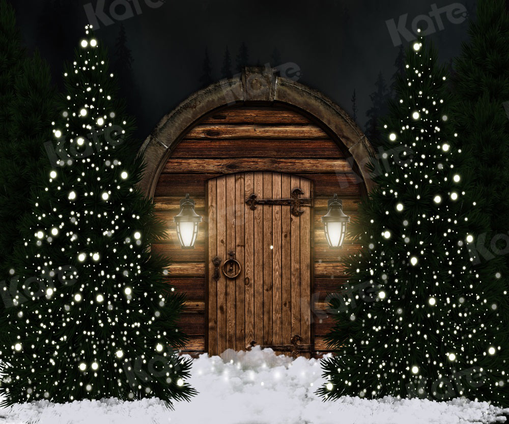 Kate Dark Christmas Tree Barn Door Backdrop for Photography -UK