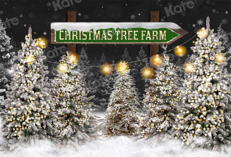 Kate Christmas Tree Farm Night Backdrop for Photography -UK