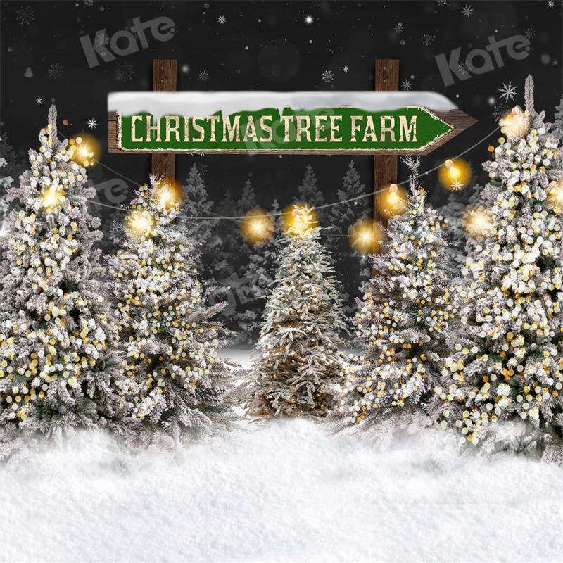 Kate Christmas Tree Farm Night Backdrop for Photography -UK