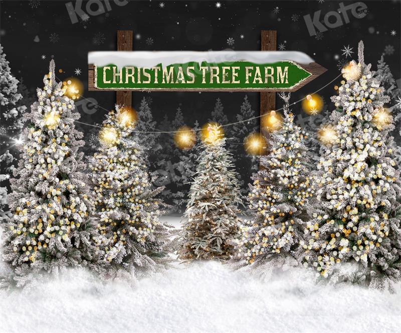 Kate Christmas Tree Farm Night Backdrop for Photography -UK