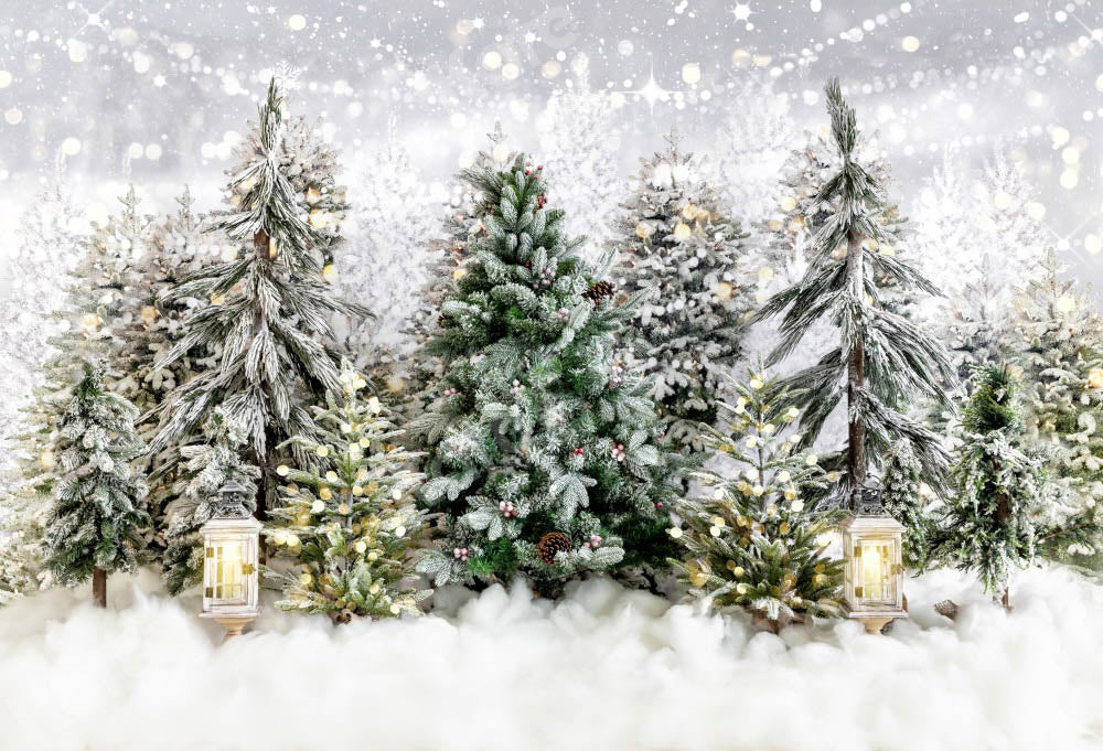 Kate Winter Christmas Tree Park Snow Backdrop Designed by Emetselch -UK