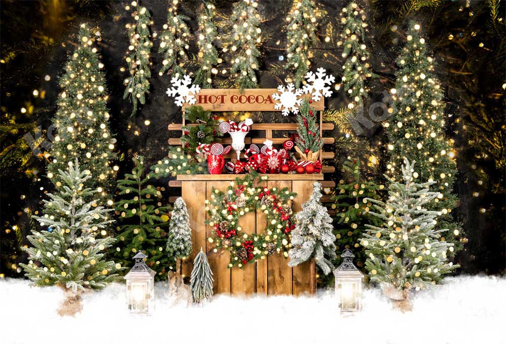 Kate Christmas Trees Hot Cocoa Night Backdrop Designed by Emetselch -UK