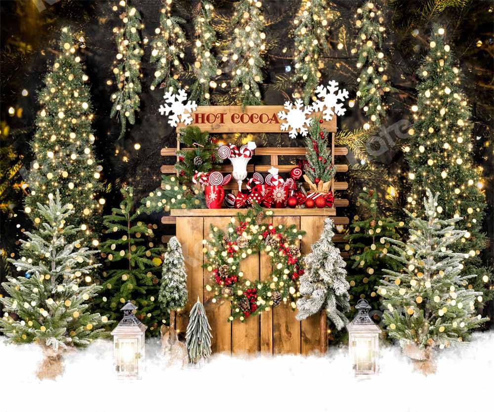 Kate Christmas Trees Hot Cocoa Night Backdrop Designed by Emetselch -UK