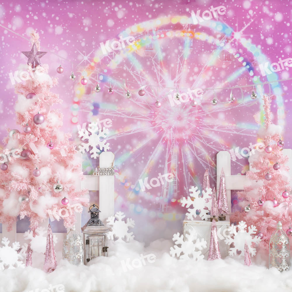 Kate Christmas Pink Fantasy Ferris Wheel Backdrop Designed by GQ -UK