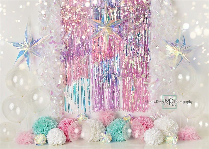 Kate Iridescent Rainbow Sparkle Backdrop Designed by Mandy Ringe Photography -UK