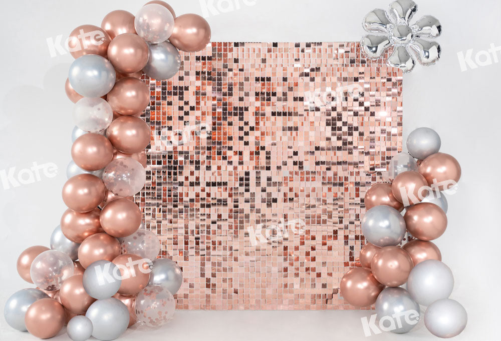 Kate Champagne Balloons Shiny Party Backdrop Designed by Emetselch -UK