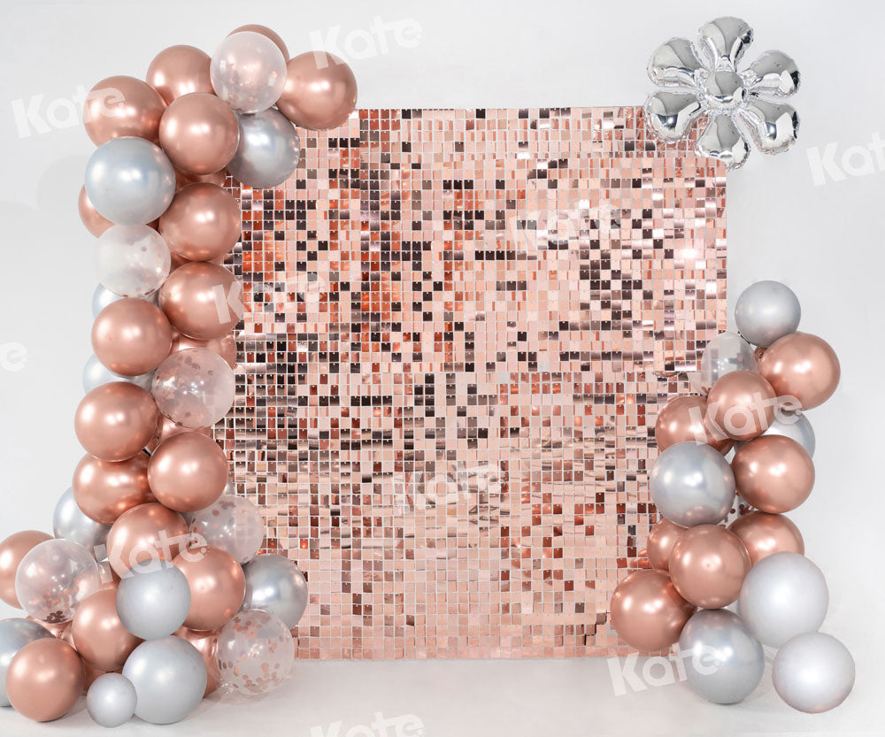 Kate Champagne Balloons Shiny Party Backdrop Designed by Emetselch -UK