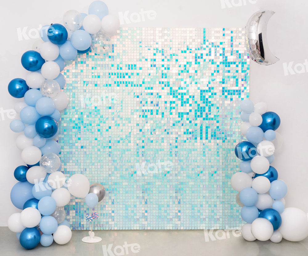 Kate Blue Balloons Shiny Party Backdrop Designed by Emetselch -UK