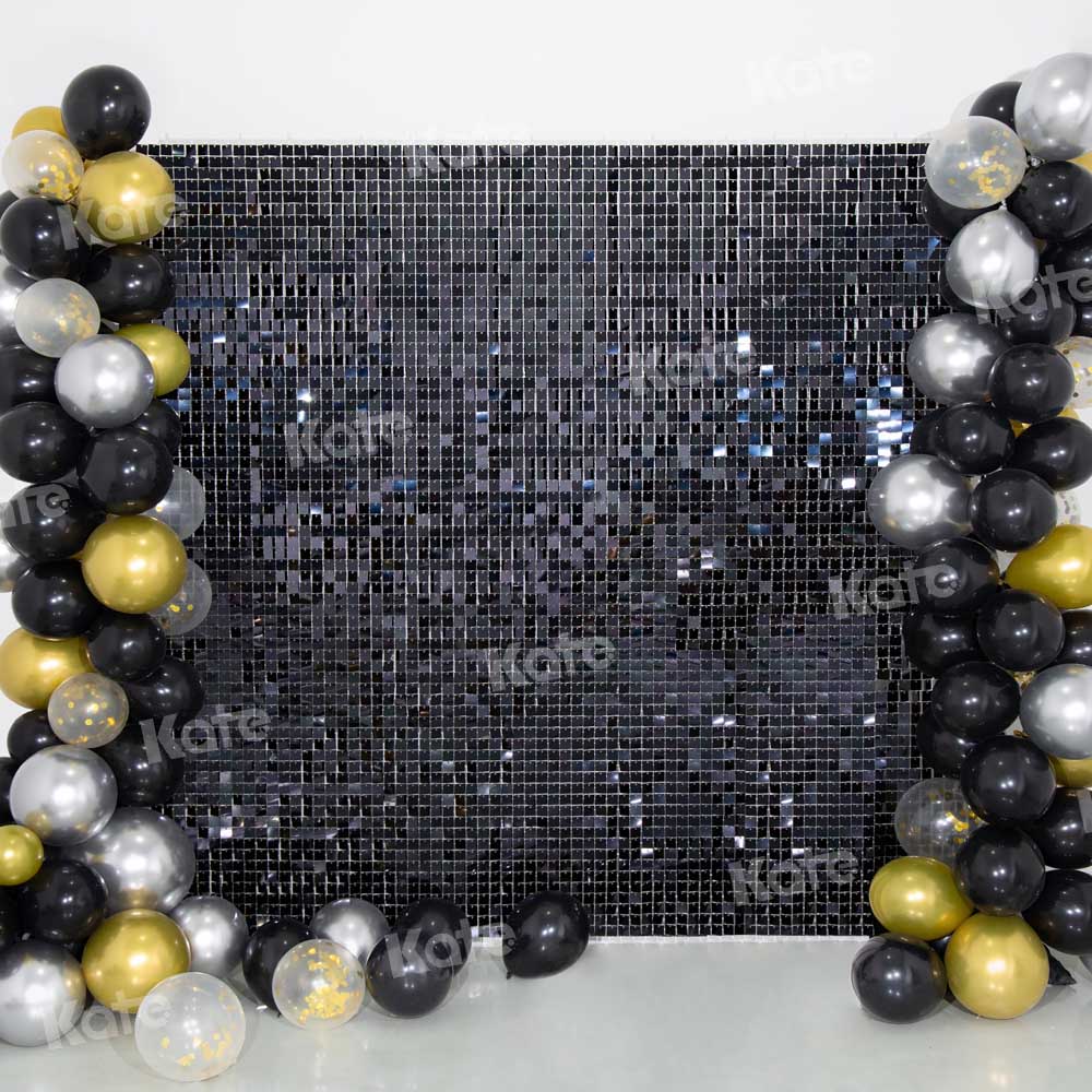 Kate Black Balloons Shiny Party Backdrop Designed by Emetselch -UK