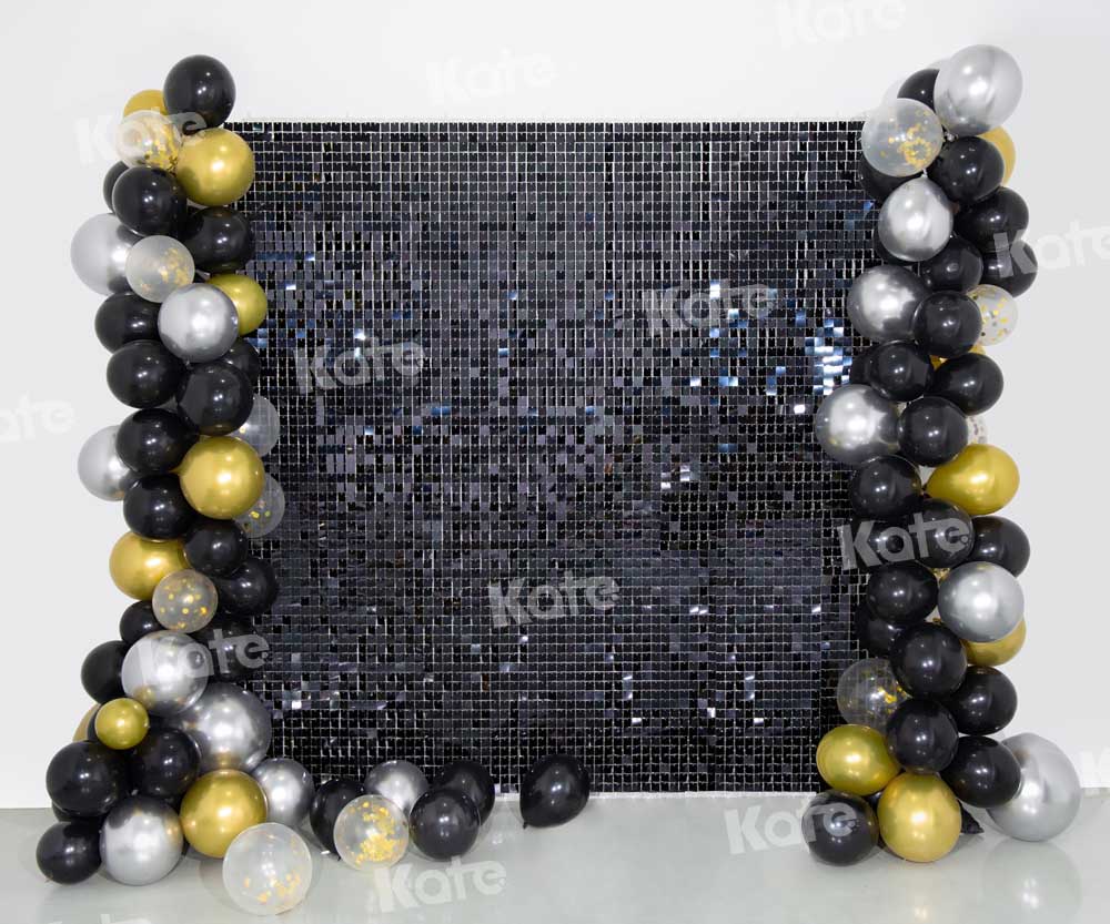 Kate Black Balloons Shiny Party Backdrop Designed by Emetselch -UK