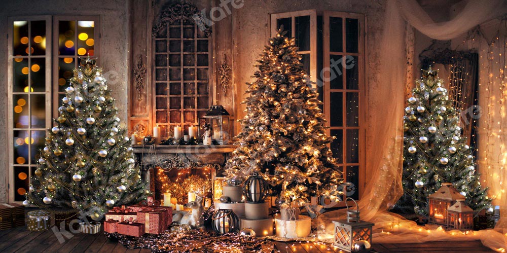 Kate Christmas Trees Warm Room Backdrop Designed by Chain Photography -UK