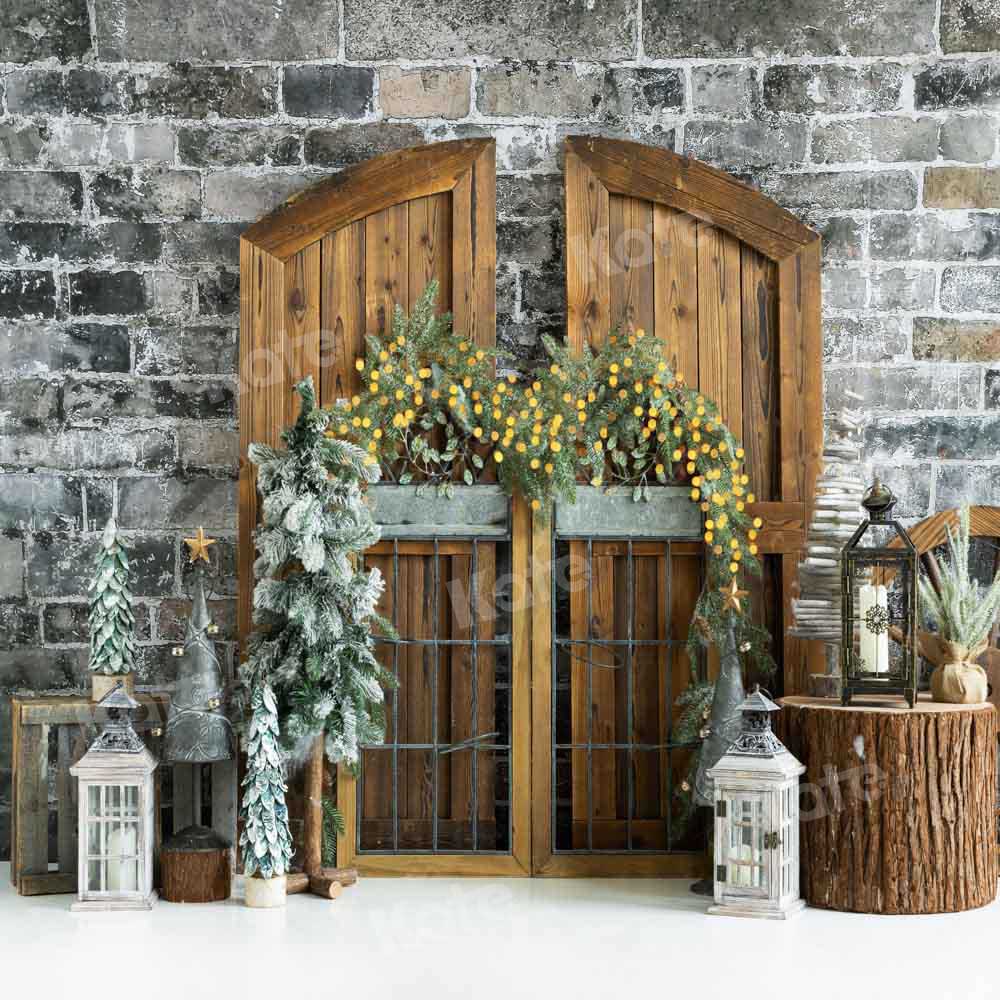 Kate Christmas Tree Wood Barn Door Backdrop Designed by Emetselch -UK
