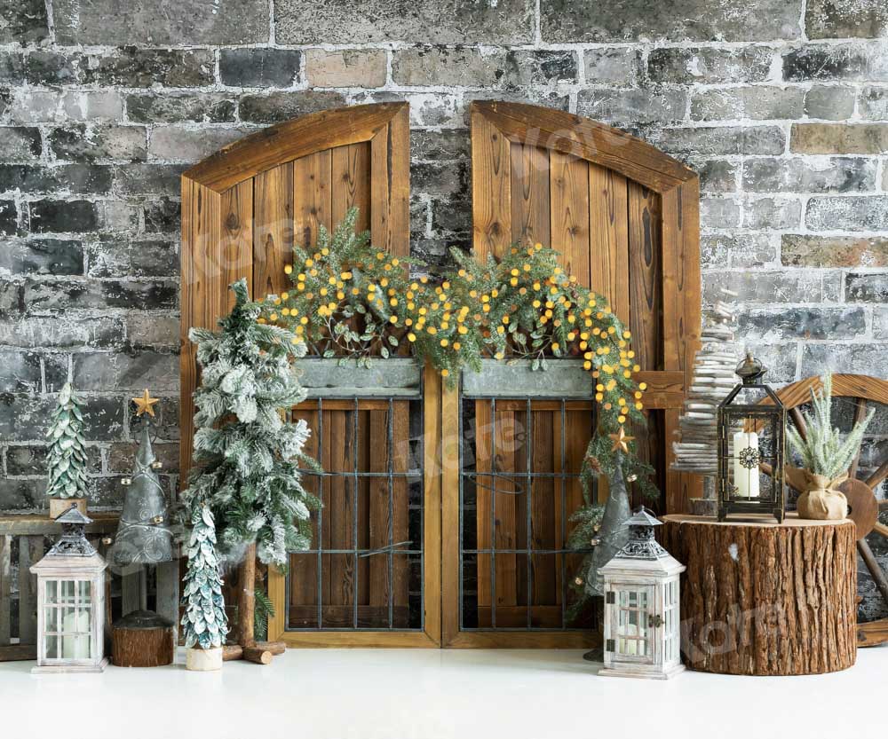 Kate Christmas Tree Wood Barn Door Backdrop Designed by Emetselch -UK