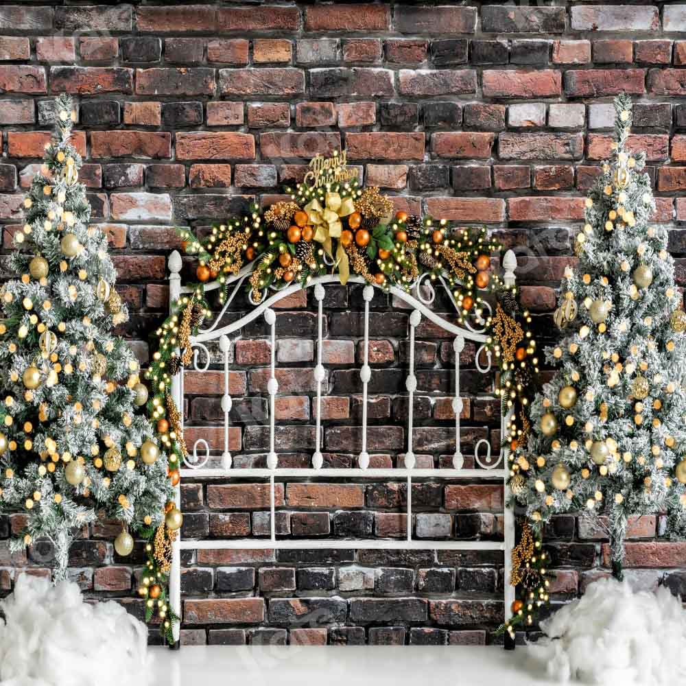 Kate Christmas Headboard Brick Wall Backdrop Designed by Emetselch -UK