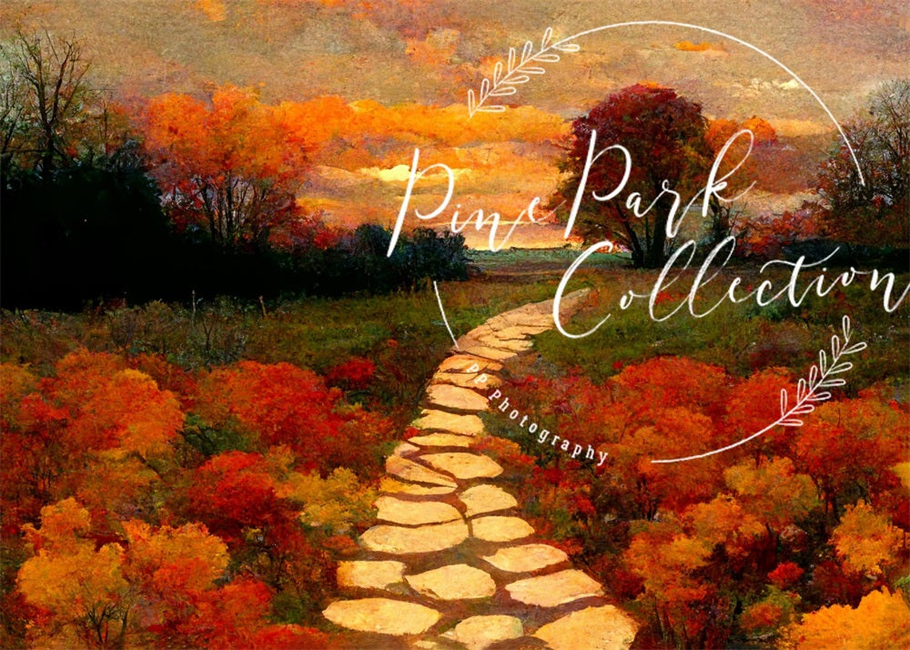 Kate Autumn Path Sunrise Backdrop Designed By Pine Park Collection