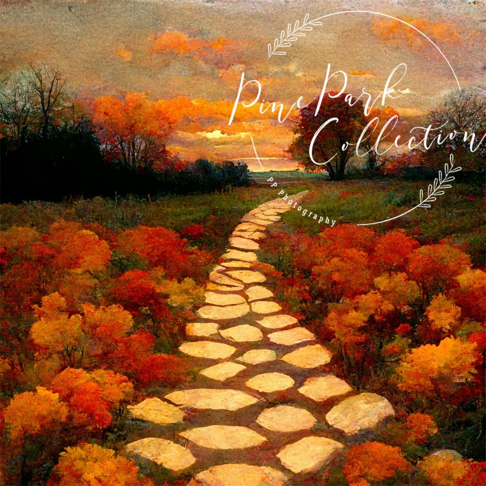 Kate Autumn Path Sunrise Backdrop Designed By Pine Park Collection