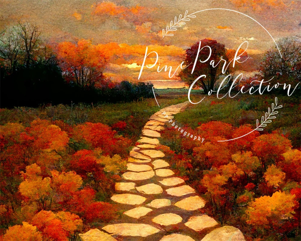 Kate Autumn Path Sunrise Backdrop Designed By Pine Park Collection -UK