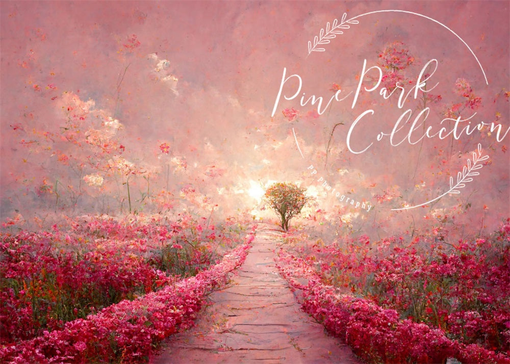 Kate Pink Floral Dream Path Backdrop Designed By Pine Park Collection -UK