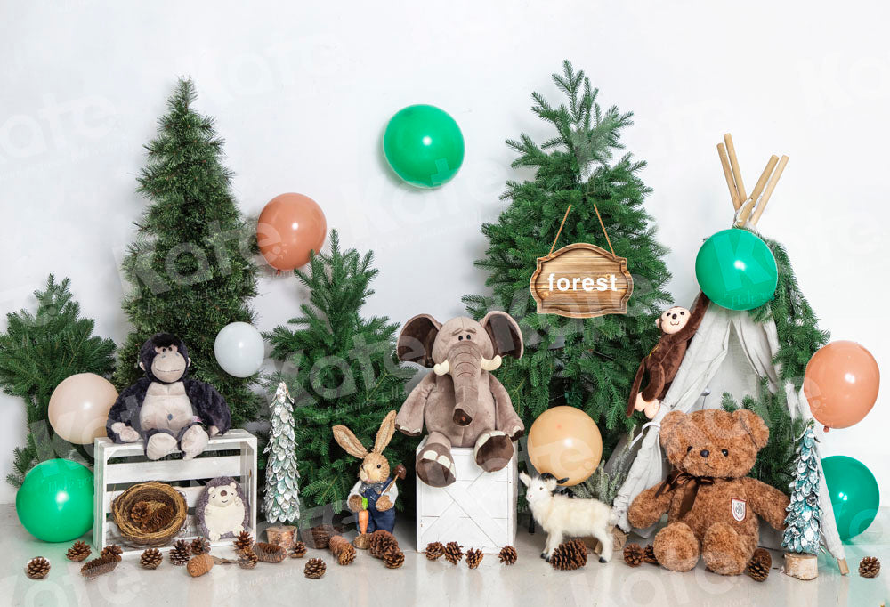 Kate Birthday Forest Wild Animal Backdrop Designed by Uta Mueller Photography -UK