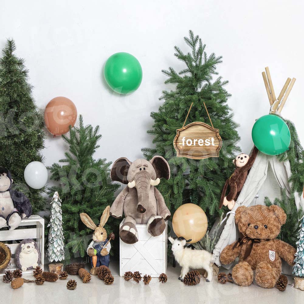 Kate Birthday Forest Wild Animal Backdrop Designed by Uta Mueller Photography -UK