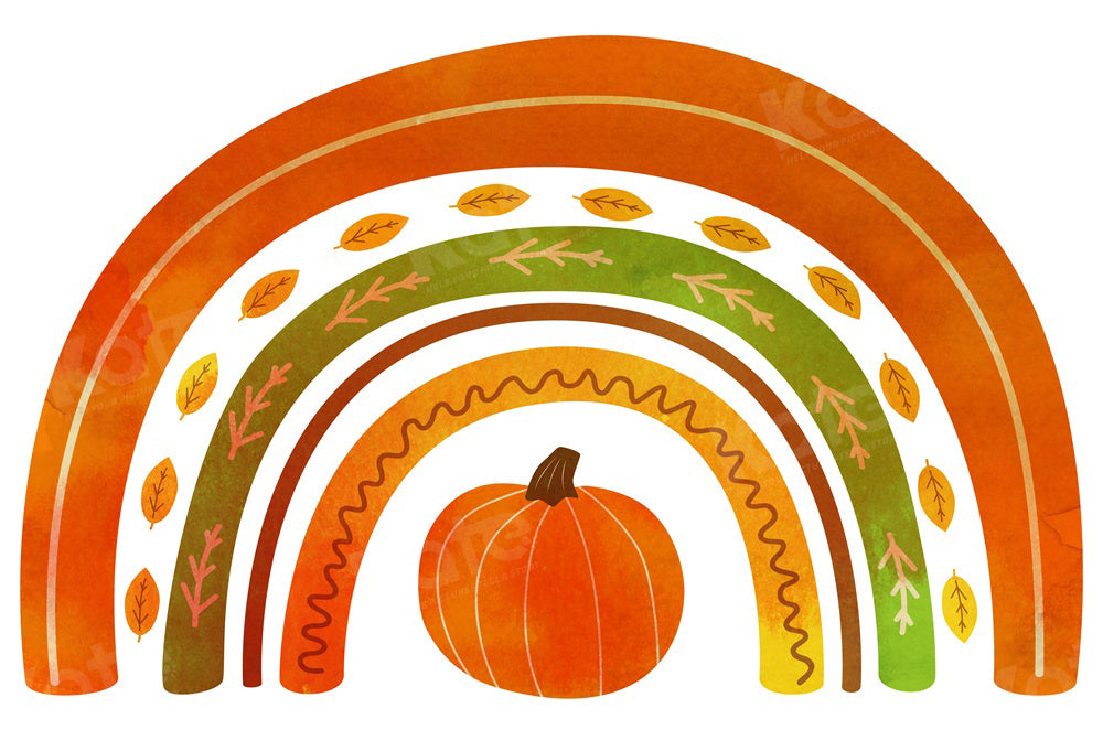 Kate Autumn Pumpkin Rainbow Backdrop for Photography -UK