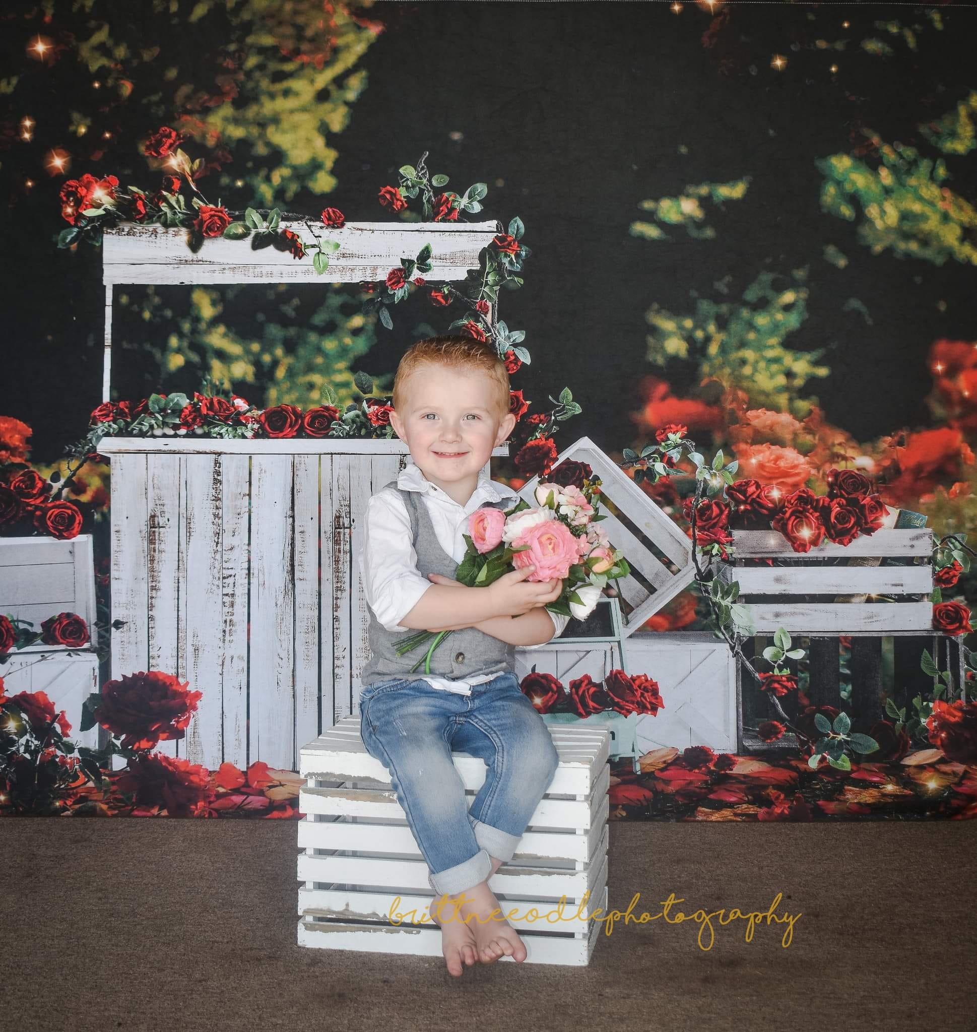 Kate Valentine's Day Rose Night Backdrop for Photography -UK