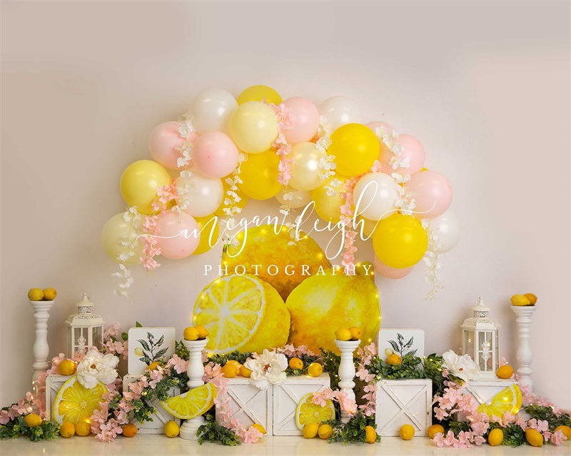 Kate Lemon Cake Smash Balloon Backdrop Designed by Megan Leigh Photography -UK