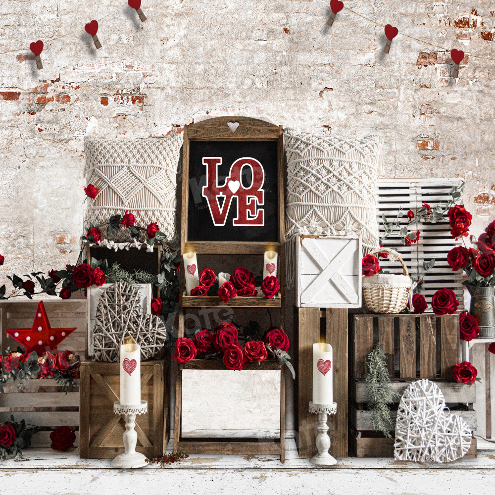 Kate Valentine's Day Boho Retro Wall Backdrop for Photography -UK