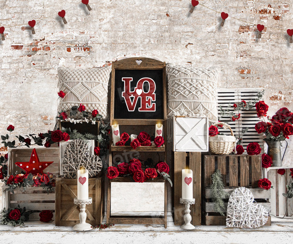 Kate Valentine's Day Boho Retro Wall Backdrop for Photography -UK