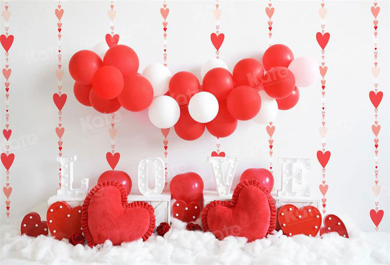 Kate Valentine's Day Balloons Love Heart Backdrop Designed by Uta Mueller Photography -UK