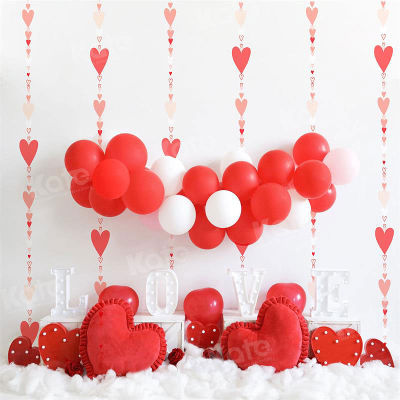 Kate Valentine's Day Balloons Love Heart Backdrop Designed by Uta Mueller Photography -UK