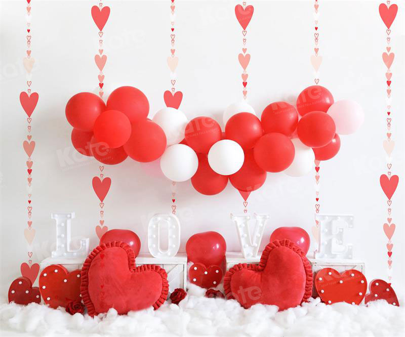 Kate Valentine's Day Balloons Love Heart Backdrop Designed by Uta Mueller Photography -UK