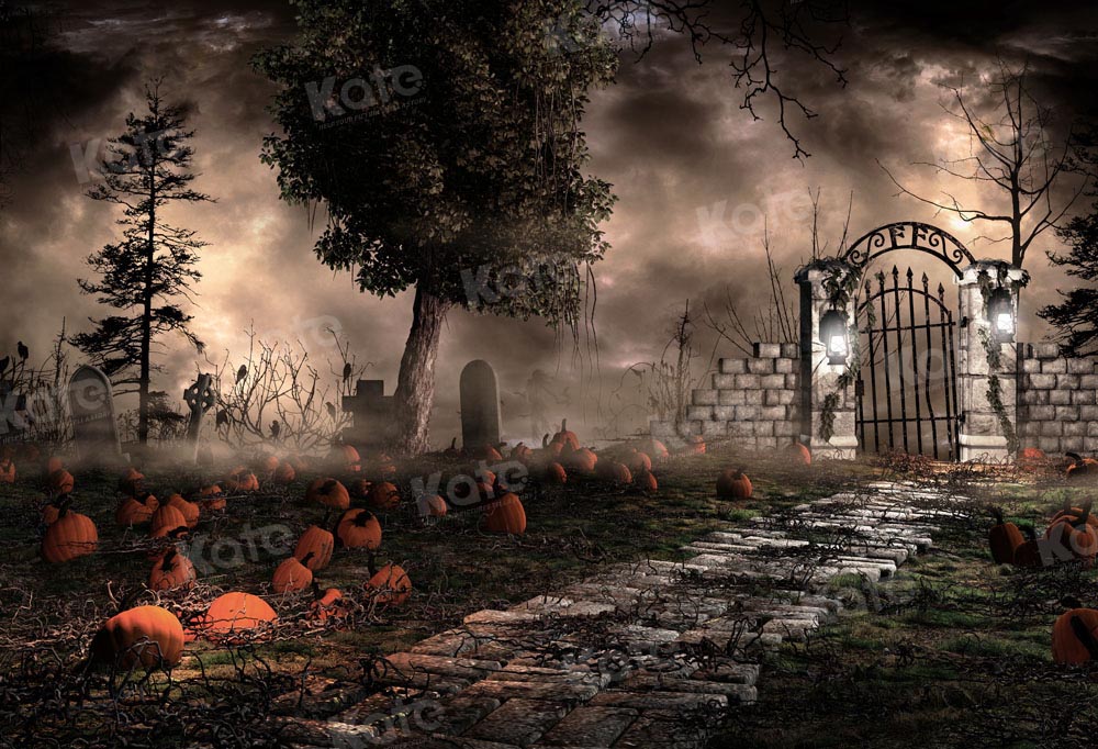 Kate Halloween Yard Night Backdrop Designed by Chain Photography