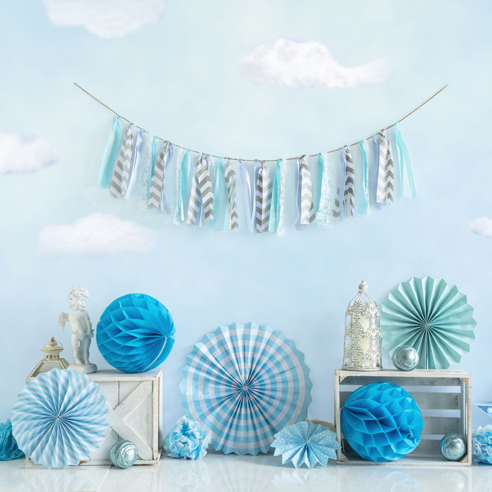 Kate Under Blue Sky Cake Smash Backdrop Designed by Emetselch -UK