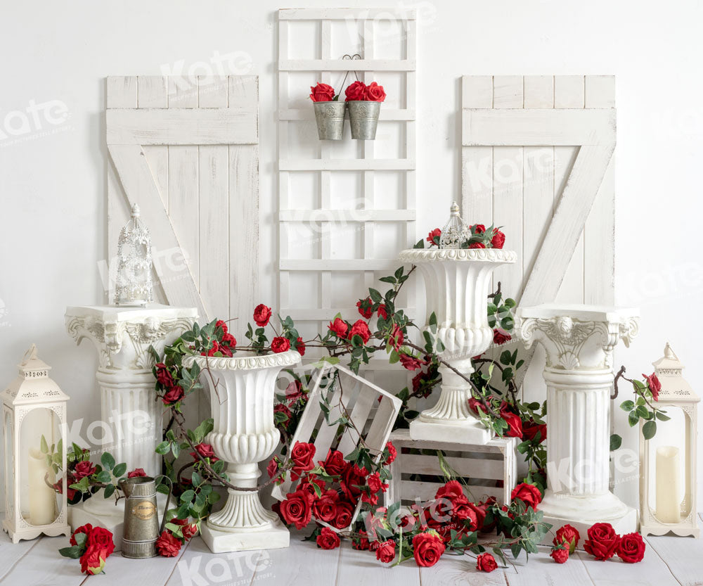 Kate Valentine's Day Retro Rose Vintage Backdrop Designed by Emetselch -UK