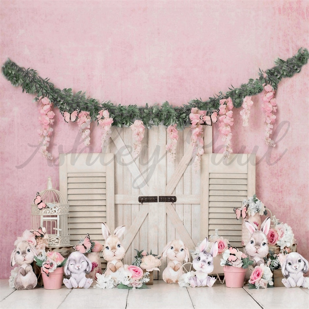 Kate Spring Bunny Pink Backdrop Designed by Ashley Paul -UK