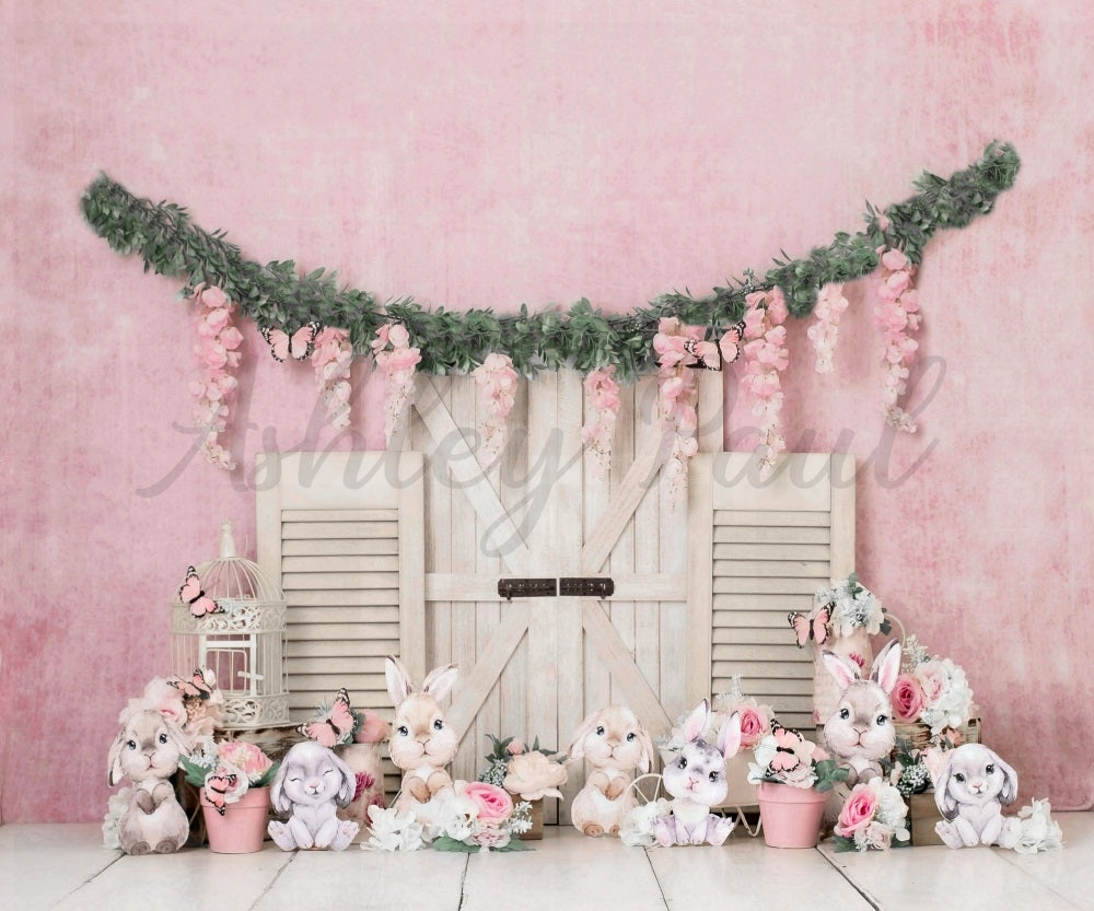 Kate Spring Bunny Pink Backdrop Designed by Ashley Paul -UK