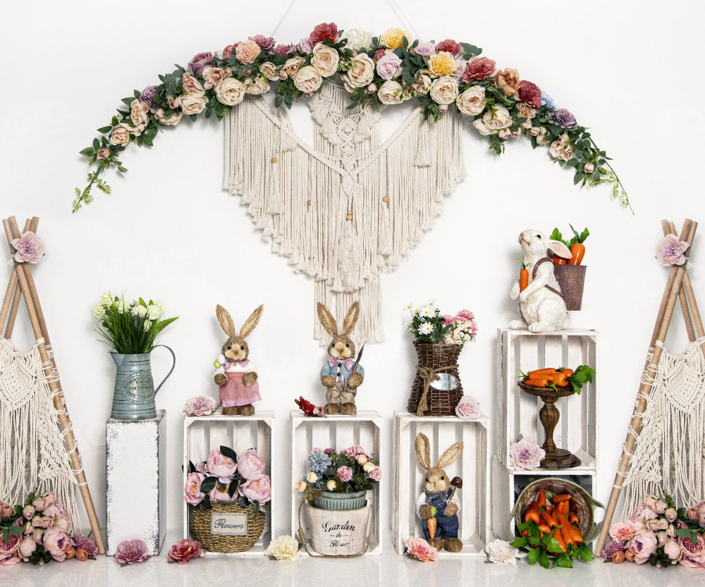 Kate Boho Flower Easter Tent Backdrop for Photography -UK