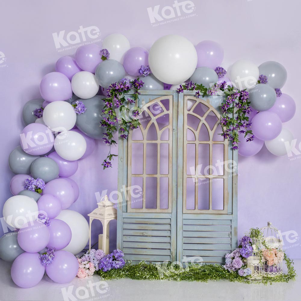 Kate Spring Purple Balloons Garden of Eden Backdrop Designed by Emetselch -UK
