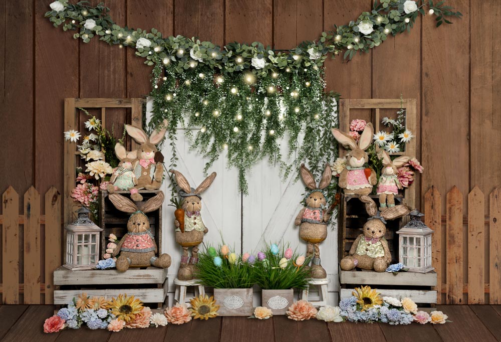 Kate Easter White Barn Bunny Backdrop Designed by Emetselch