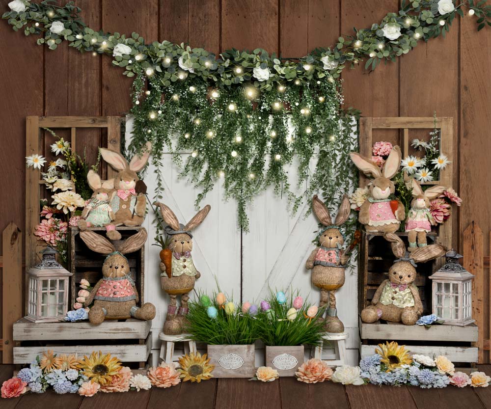 Kate Easter White Barn Bunny Backdrop Designed by Emetselch -UK