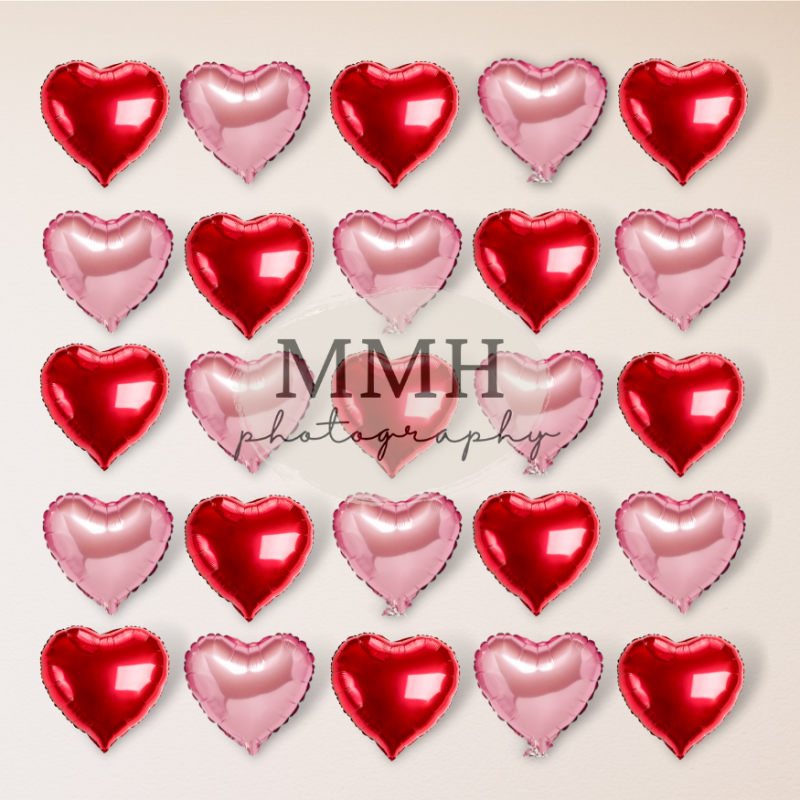 Kate Valentine's Day Heart Balloons Backdrop Designed by Melissa McCraw-Hummer -UK