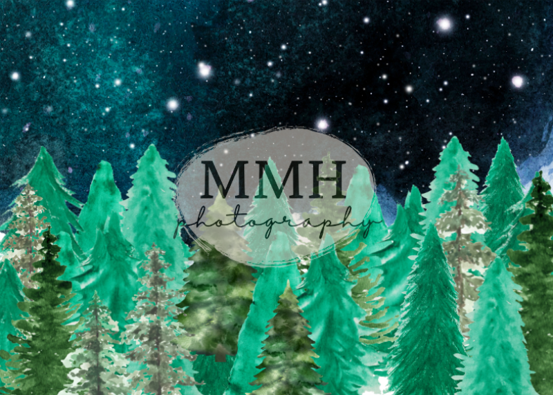 Kate Nighttime Tree Camping Outdoors Backdrop Designed by Melissa McCraw-Hummer -UK