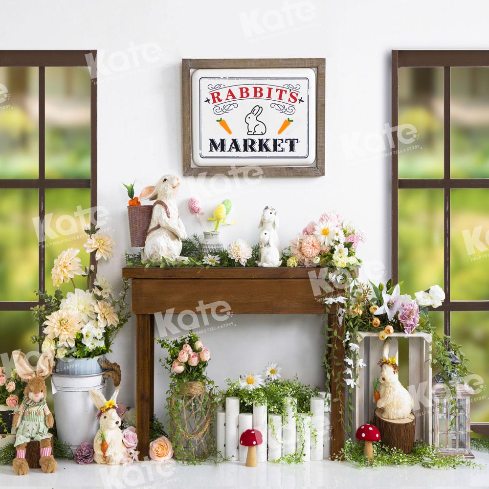 Kate Easter Rabbit Flower Market Backdrop Designed by Emetselch -UK