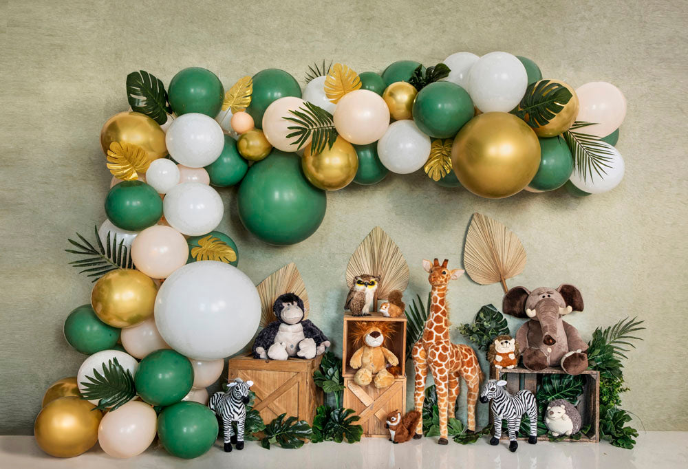 Kate Green Balloons Forest Animals Backdrop Designed by Emetselch -UK