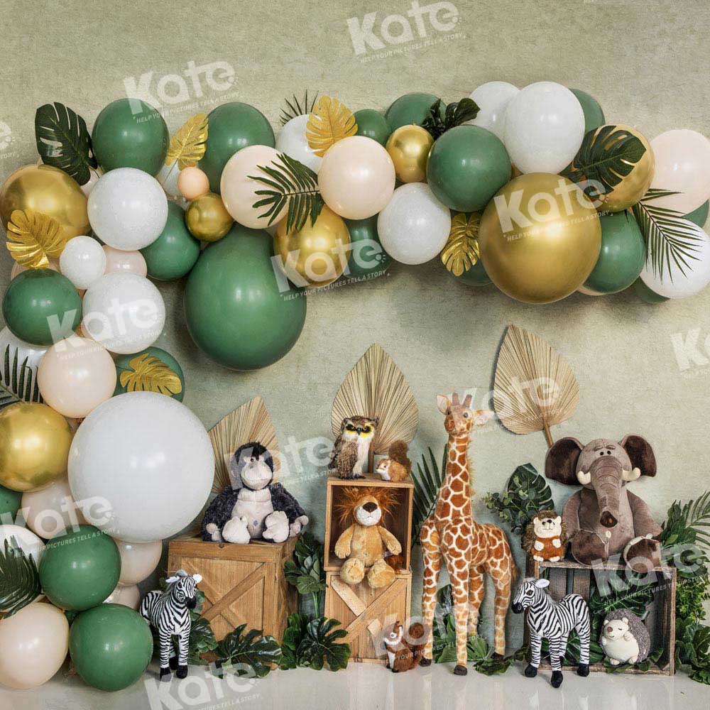 Kate Green Balloons Forest Animals Backdrop Designed by Emetselch -UK
