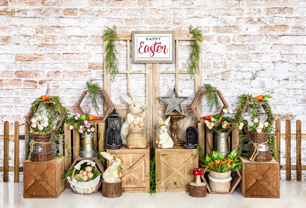 Kate Easter Bunny Brick Wall Backdrop for Photography -UK
