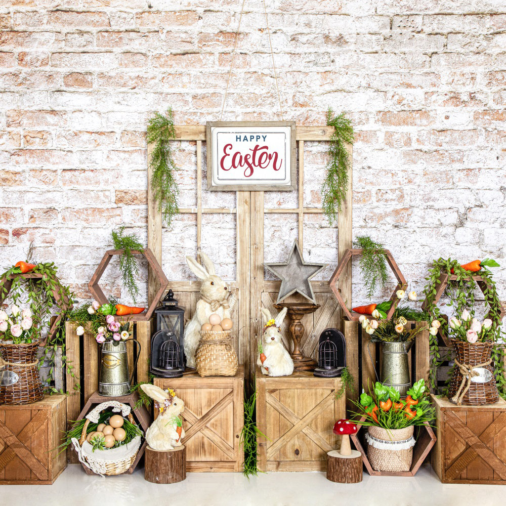 Kate Easter Bunny Brick Wall Backdrop for Photography -UK